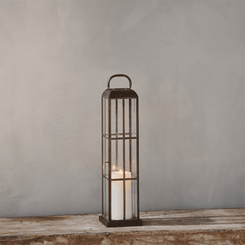 Vemula Lantern, H50cm, Antique Brass