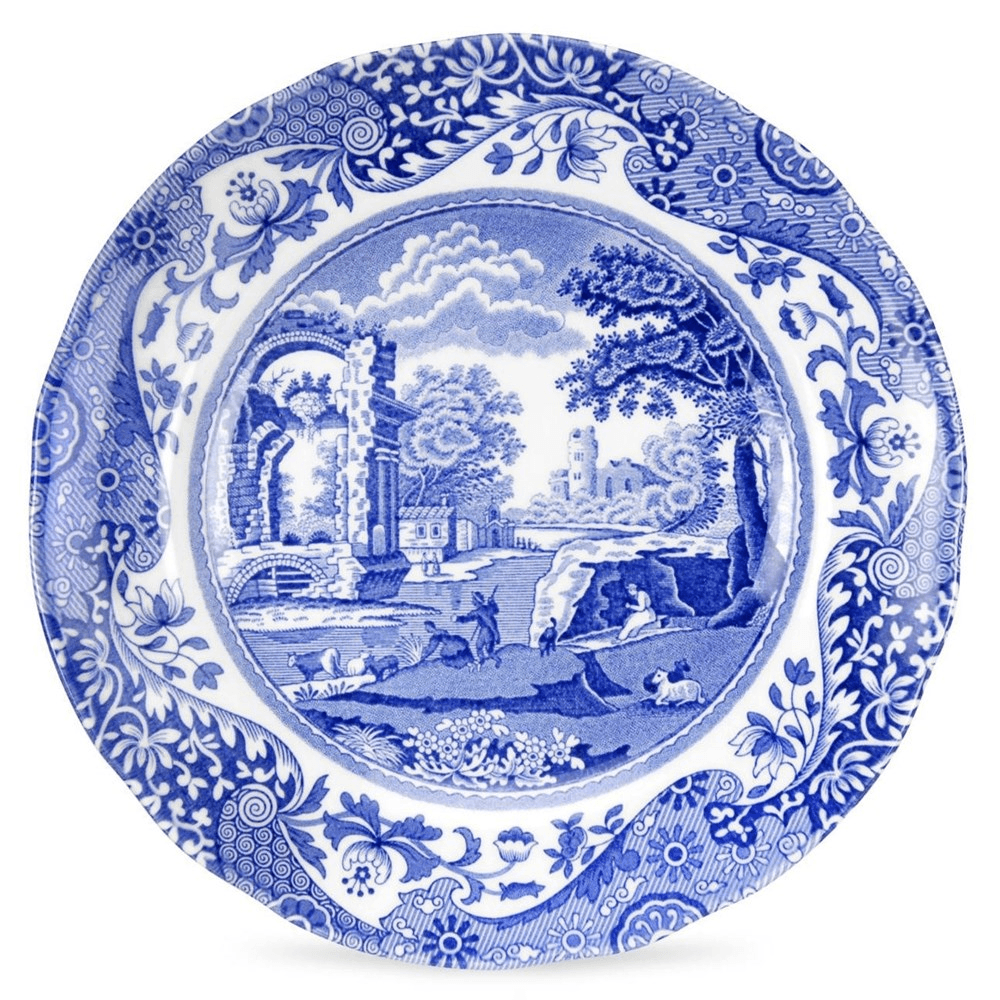 Blue Italian Set of 4 Plates, 15cm