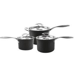 Image showing the Style Hard Anodised 3 Piece Saucepan Set product.