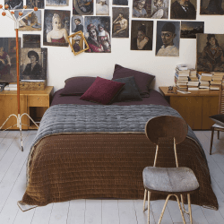 Image showing the Elise Velvet Eiderdown, 160 x 160cm, Grey product.