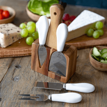 Image showing the Cheese knife set, Wood/Stainless Steel product.