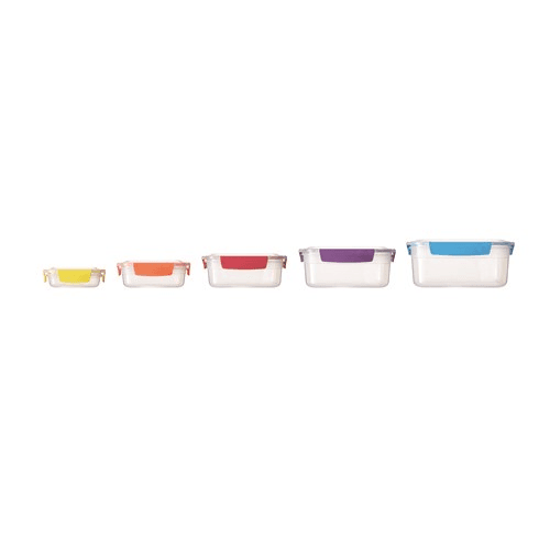 Nest Lock Storage Box, Set of 5, Multi-Colour
