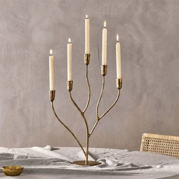 Image showing the Palani Statement Candelabra, Antique Brass product.