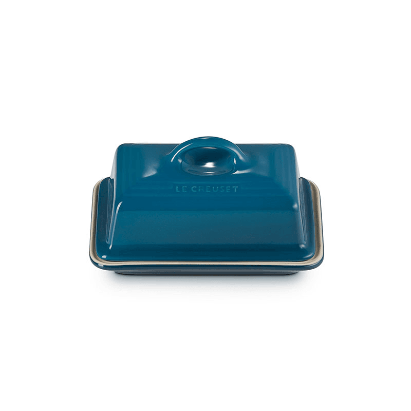 Stoneware Butter dish, 17cm, Deep Teal