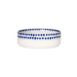 Image showing the Indigo Drop Ceramic Pet Bowl, D12cm, Cream product.