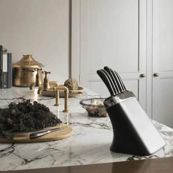 Image showing the Signature Knife Block Set with 6 Knives & Steel Sharpener, Black product.
