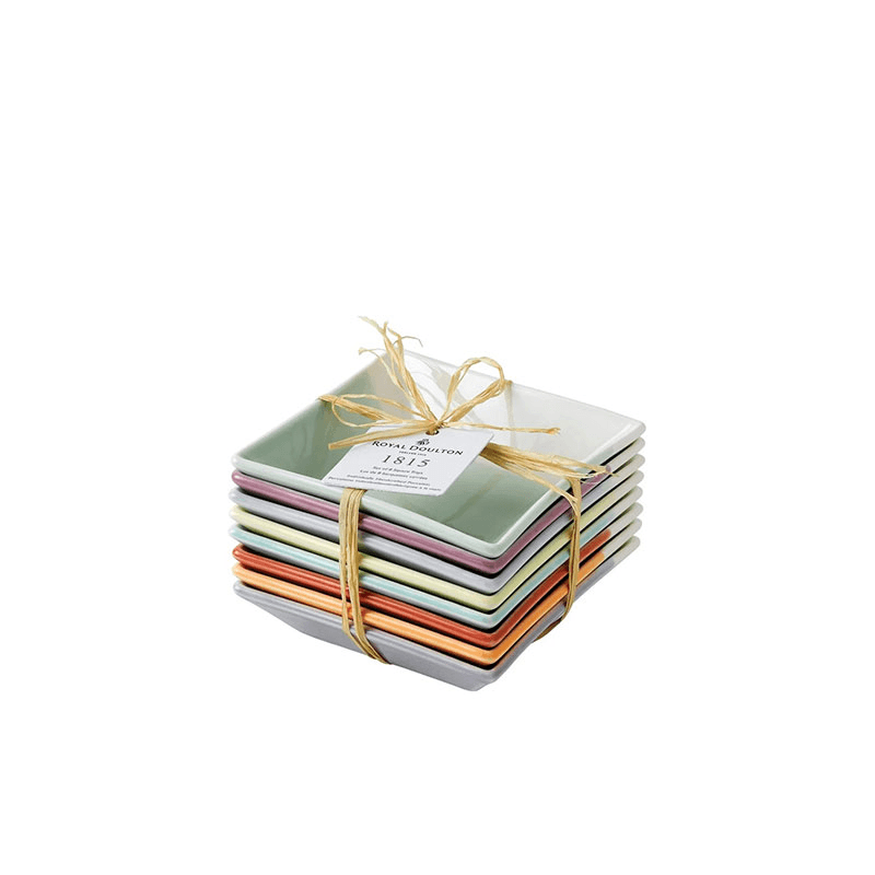 1815 Brights Set of 8 square trays, 12cm, mixed colours