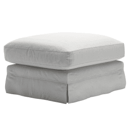 Image showing the Otto, Large Rectangular Footstool, Alabaster Brushed Linen Cotton, Alabaster product.
