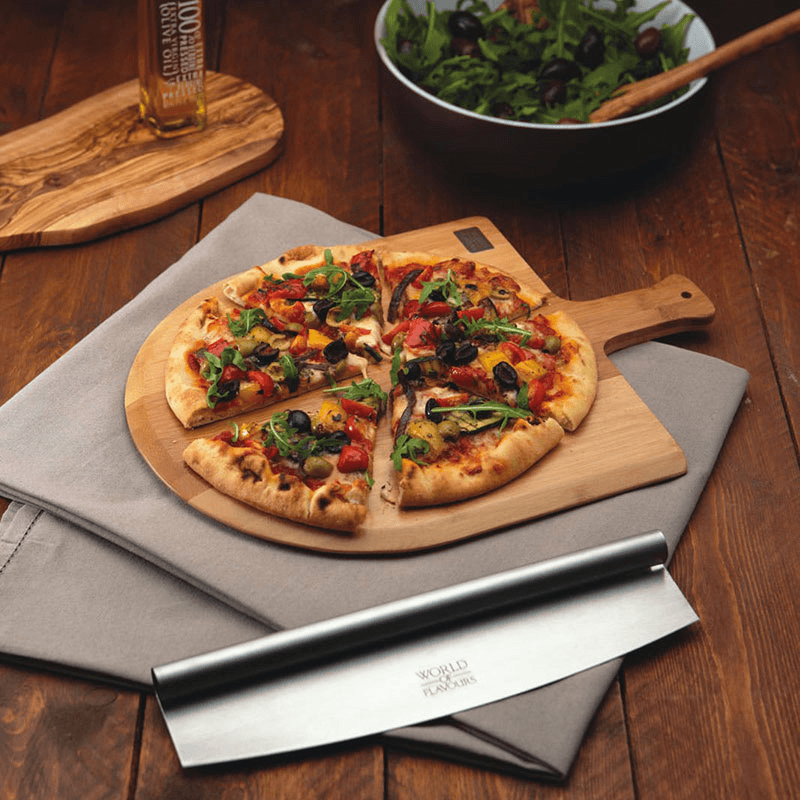 Italian Pizza board and knife serving set