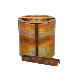 Image showing the Ice Bucket With Lid And Tongs, D15.5 x D16cm, Copper product.