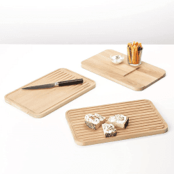 Image showing the Set of 3 chopping boards, H6 x W40 x D25cm, Brown product.