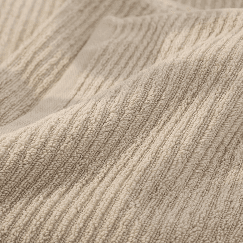 Super Soft Pure Cotton Ribbed Towel, Bath Towel, Oatmeal
