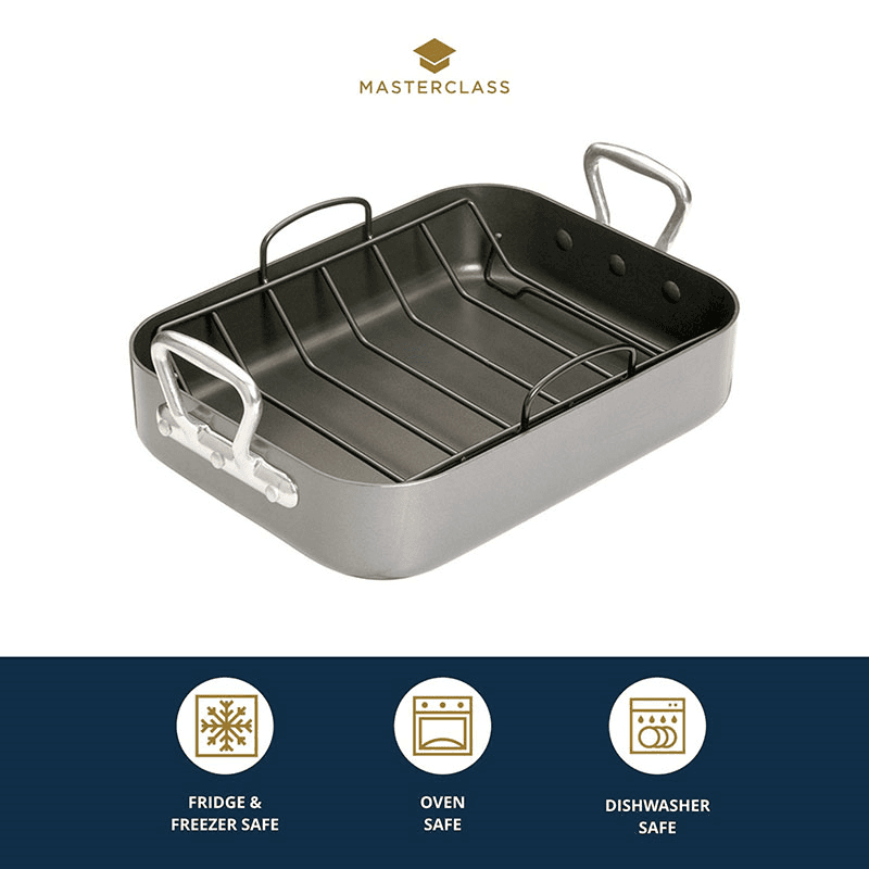 Non-stick roasting tin with rack, 40 x 28cm, Premium
