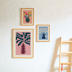 Image showing the Flower Studies 02 Print, 30 x 40cm, Blue & White product.
