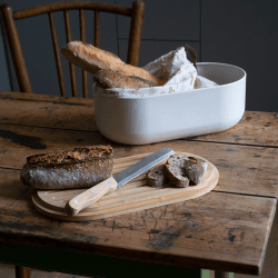 Image showing the 4-In-1 Bread Box with Bamboo Lid, 36 x 20 x 13cm, Natural product.