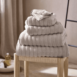 Image showing the Rib Hydrocotton Super Jumbo Towel, 115 x 180cm, Oatmeal product.