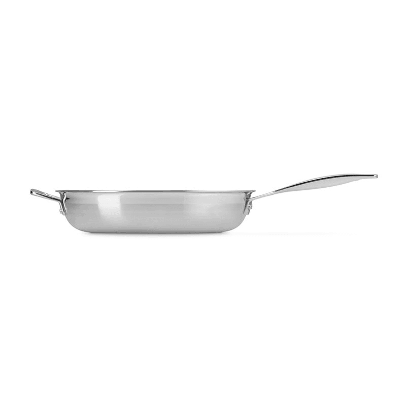 Classic 3-ply Uncoated Frying Pan with Helper Handle, 30cm, Stainless Steel