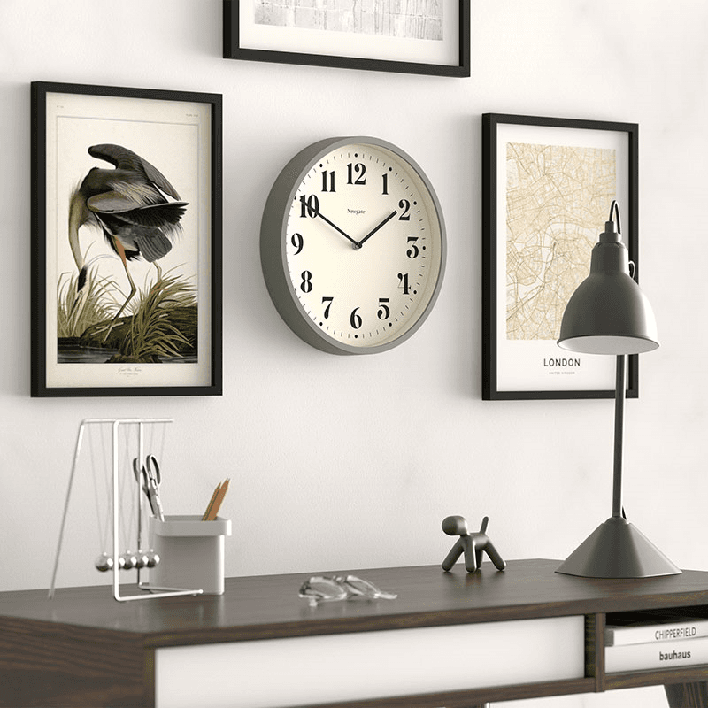Number Four Wall Clock, D30cm, Asparagus Green