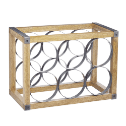 Image showing the Industrial Kitchen Vintage Style 6 Bottle  Wine Rack, Metal / Wooden product.