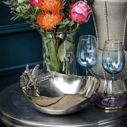 Image showing the Seashore Bowl, H14 x W30 x L28cm, Silver product.