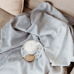 Image showing the Horizon Plaid Throw, H200cm x W130cm, Midnight Blue product.