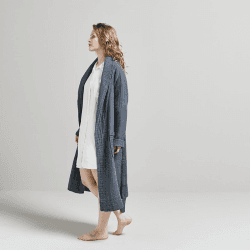 Image showing the The Dream Cotton Robe, Medium, Ink product.