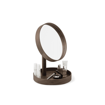 Image showing the Look Magnify Mirror, H37 x D25cm, Walnut product.