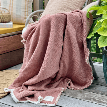 Image showing the Thyme Throw, H180cm x W130cm, Rusty Red product.