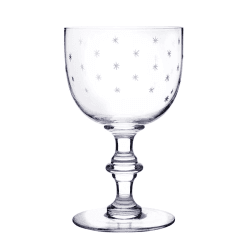 Image showing the Stars Set of 4 Patterned Crystal Wine Goblets, 250ml, Clear product.