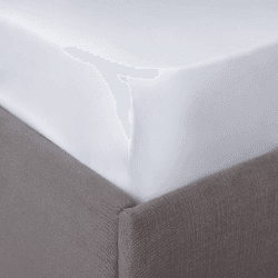 Image showing the 300 Thread Count Egyptian Cotton Sateen Double deep fitted sheet, W140 x L190 x D34cm, White product.