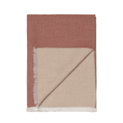 Image showing the Venice Throw, H190cm x W130cm, White/Rusty Red product.