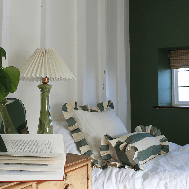 Wide Stripe Wide Stripe Large Cushion Cover, 60 x 60cm, Sea Green