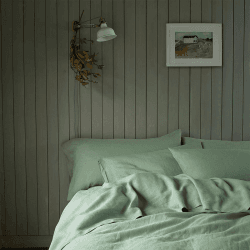 Image showing the Cotton Linen Mix Pillowcases, Standard, Sage Green product.