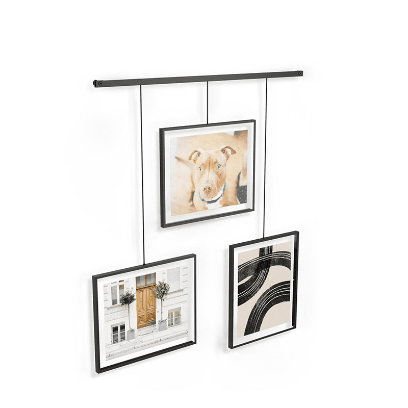 Exhibit Set of 3 Hanging Photo Frames, 8 x 10", Black