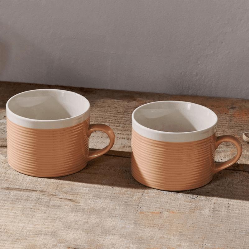 Kai Set of 2 Mugs, 350ml, Terracotta