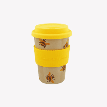Image showing the Bees Husk Travel Cup, 425ml, Yellow/Cream product.