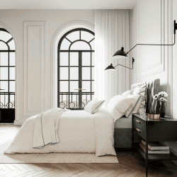 Image showing the Emani Clipped Duvet Cover, Double, Chalk product.