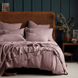 Image showing the Linen Fitted Sheet, King, Vintage Rose product.