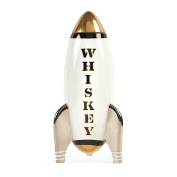 Image showing the Rocket - Whiskey Decanter, H35.5cm, White/Black/Gold product.