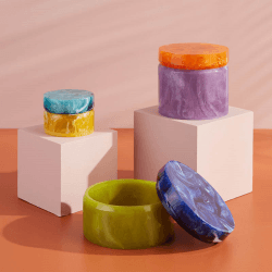 Image showing the Mustique Box, D12.5cm, Purple/Orange product.