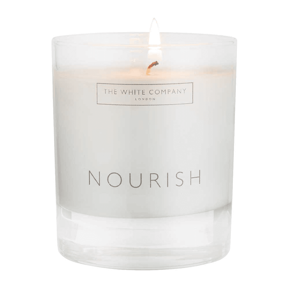 Nourish Candle, 140g H8.5 x W7 x L7cm, White