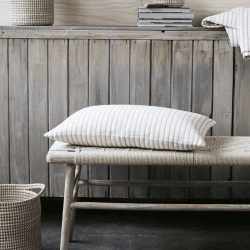 Image showing the Hikari Striped Cushion, 40 x 60cm, Taupe & White product.