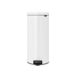 Image showing the New Icon Plastic bucket pedal bin, 30 litre, White product.