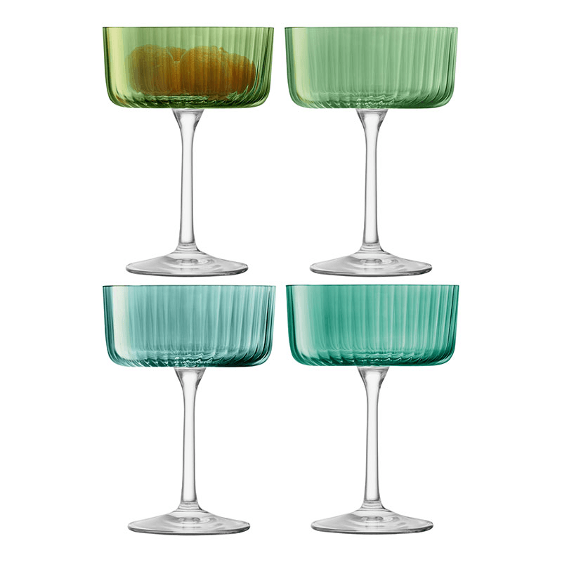 Gems Set of 4 Champagne/Cocktail Glasses, 230ml, Jade