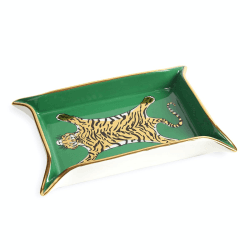 Image showing the Tiger Valet Tray, Gold/Green product.