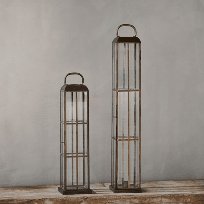 Vemula Lantern, H50cm, Antique Brass