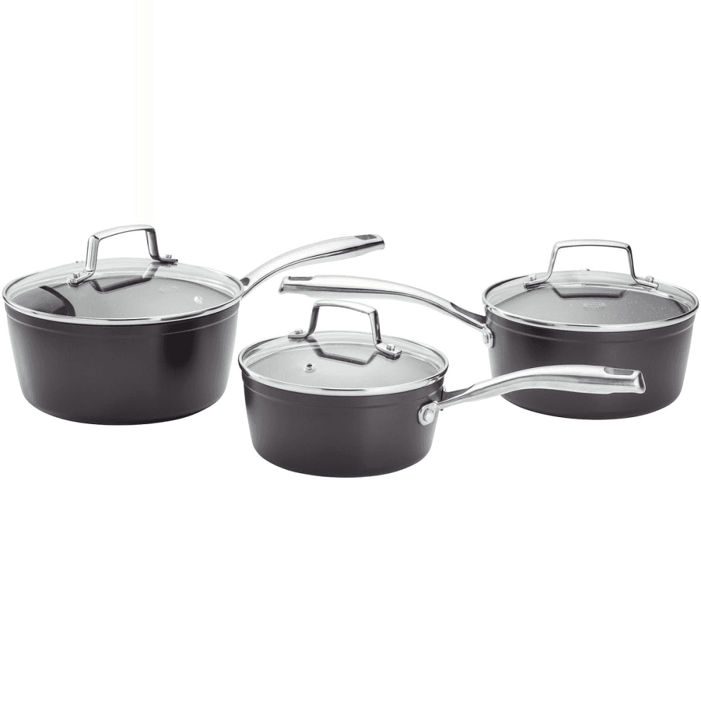 Rocktanium Non-Stick 3 piece saucepan set, Aluminium