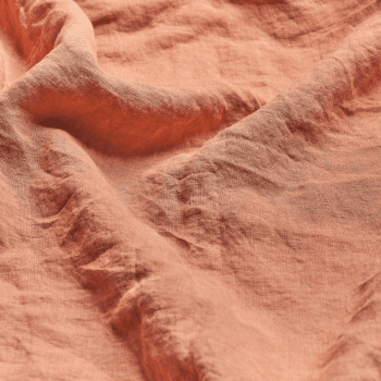 Image showing the Burnout Orange Linen Duvet Cover, King product.