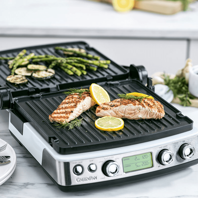 Non-Stick 3-in-1 Contact Grill & Indoor BBQ, Blue Haze