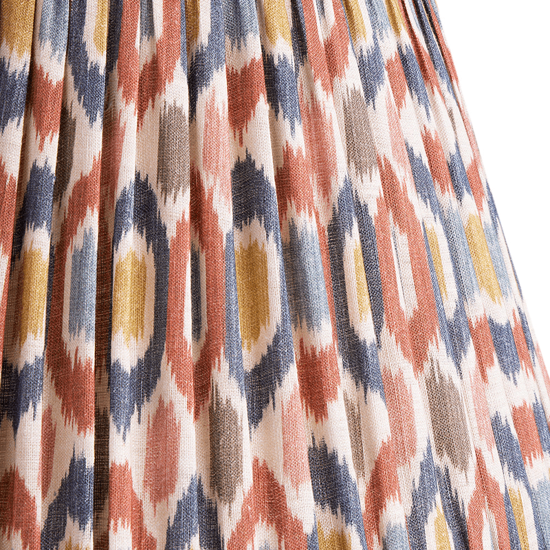 Empire Straight Shade Small Ikat Spot Linen By GP & J Baker, 30cm, Blue/Red